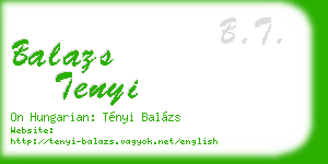 balazs tenyi business card