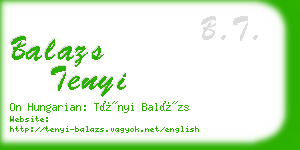 balazs tenyi business card